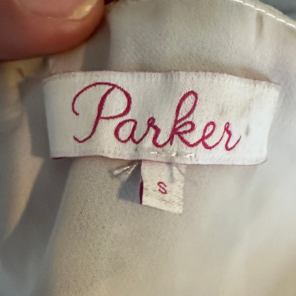 Parker Blue and White Floral High Low Dress - Picture 6 of 6